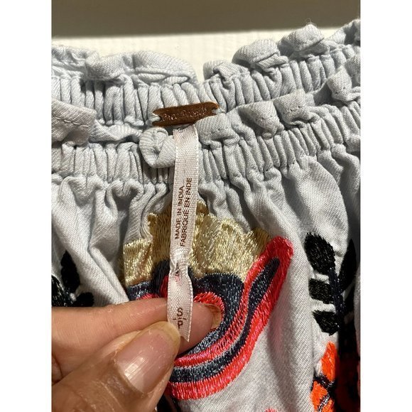 Free People blue shift dress with embroidery size Small, D1 - Picture 3 of 6